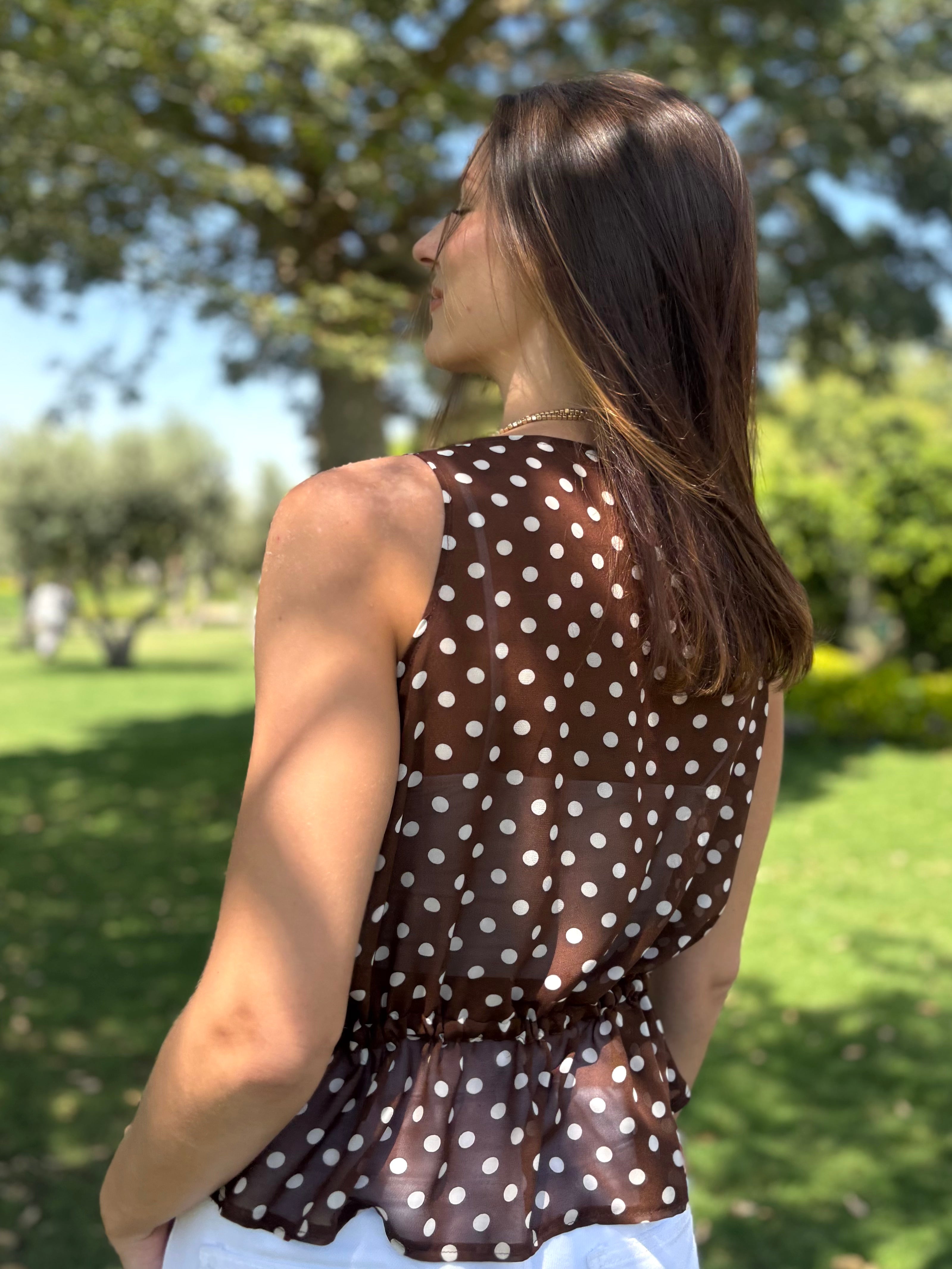 Chiffon Polka Dots Top