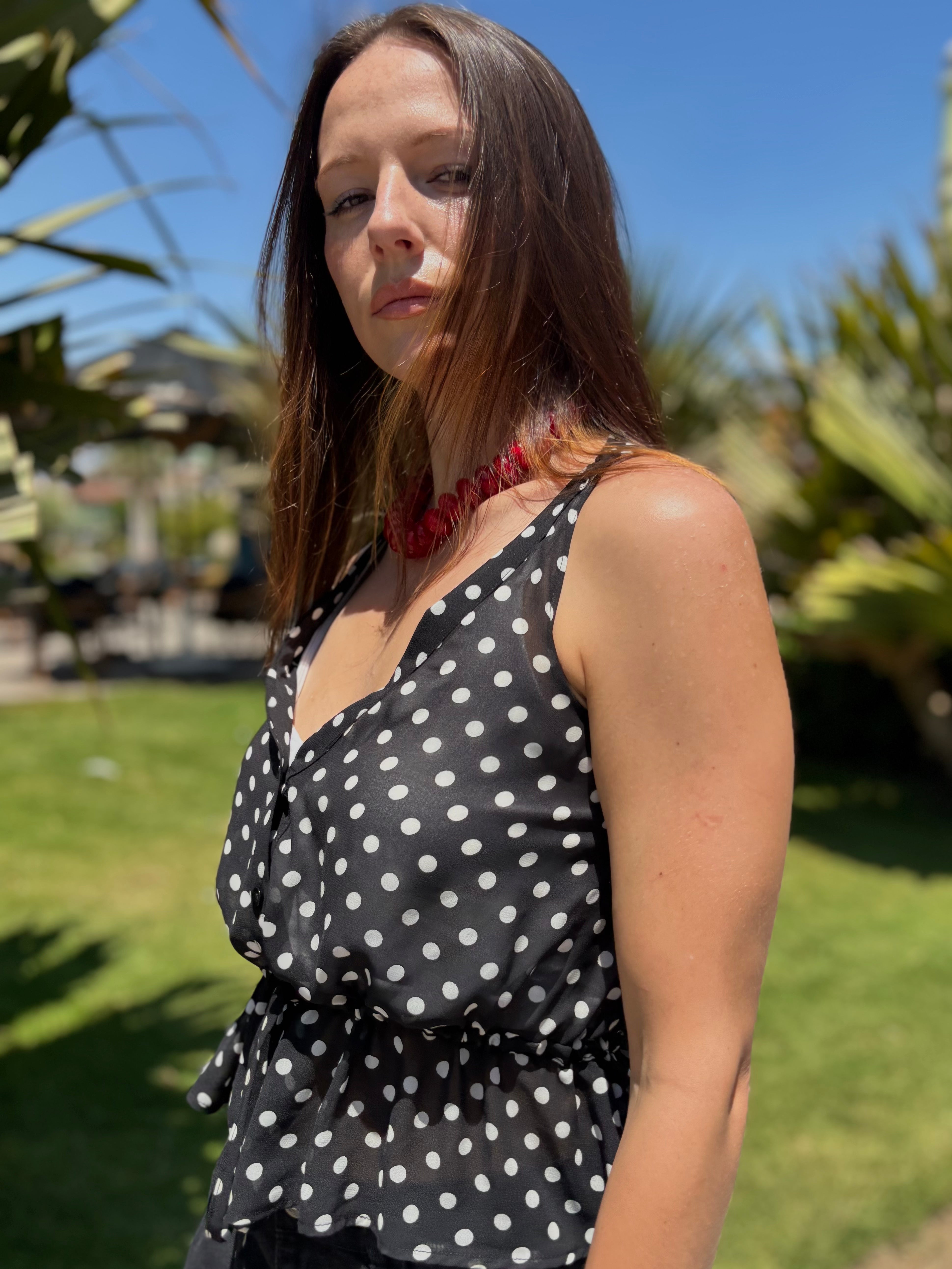 Chiffon Polka Dots Top
