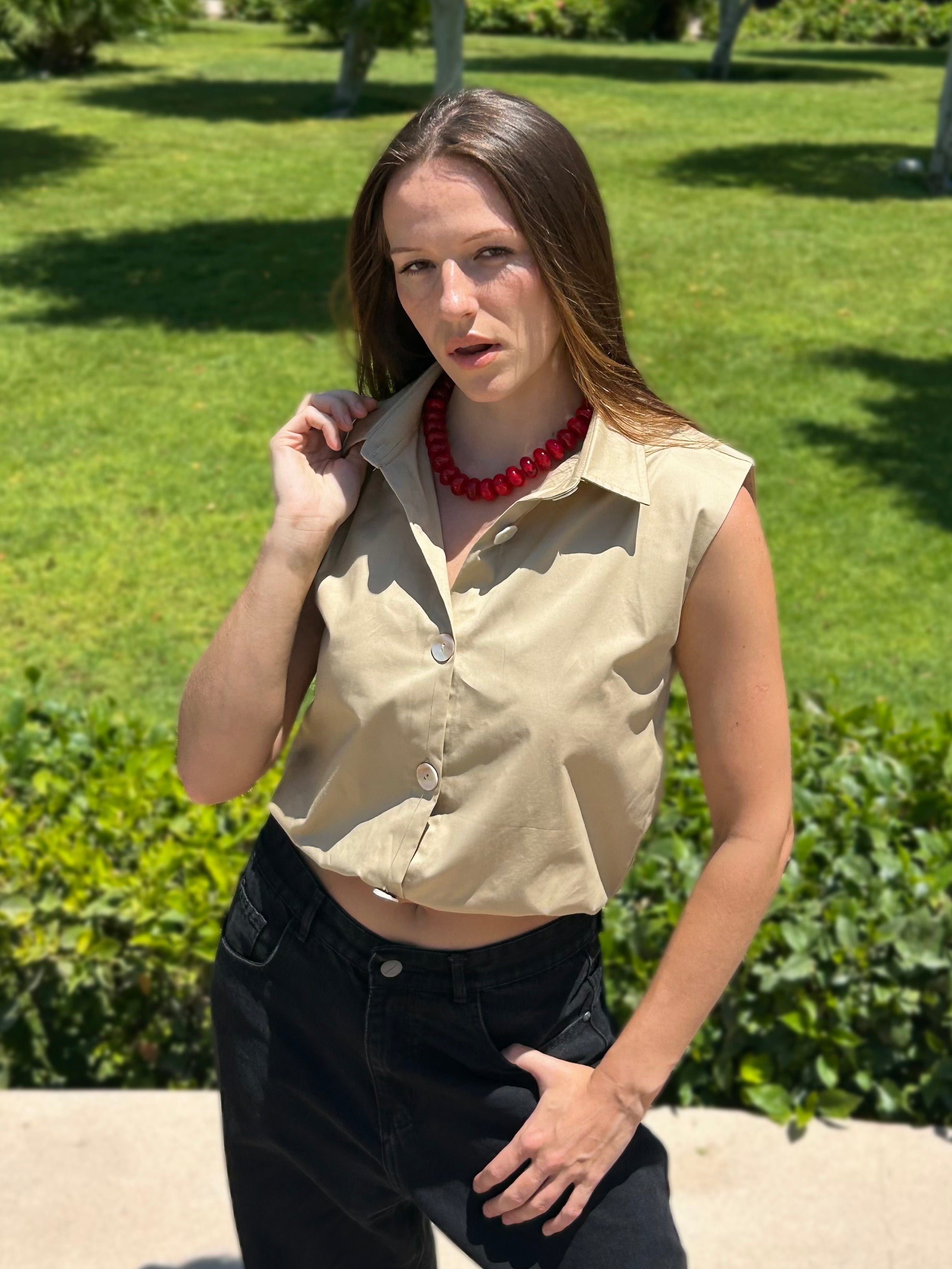 Cropped Ballon Vest