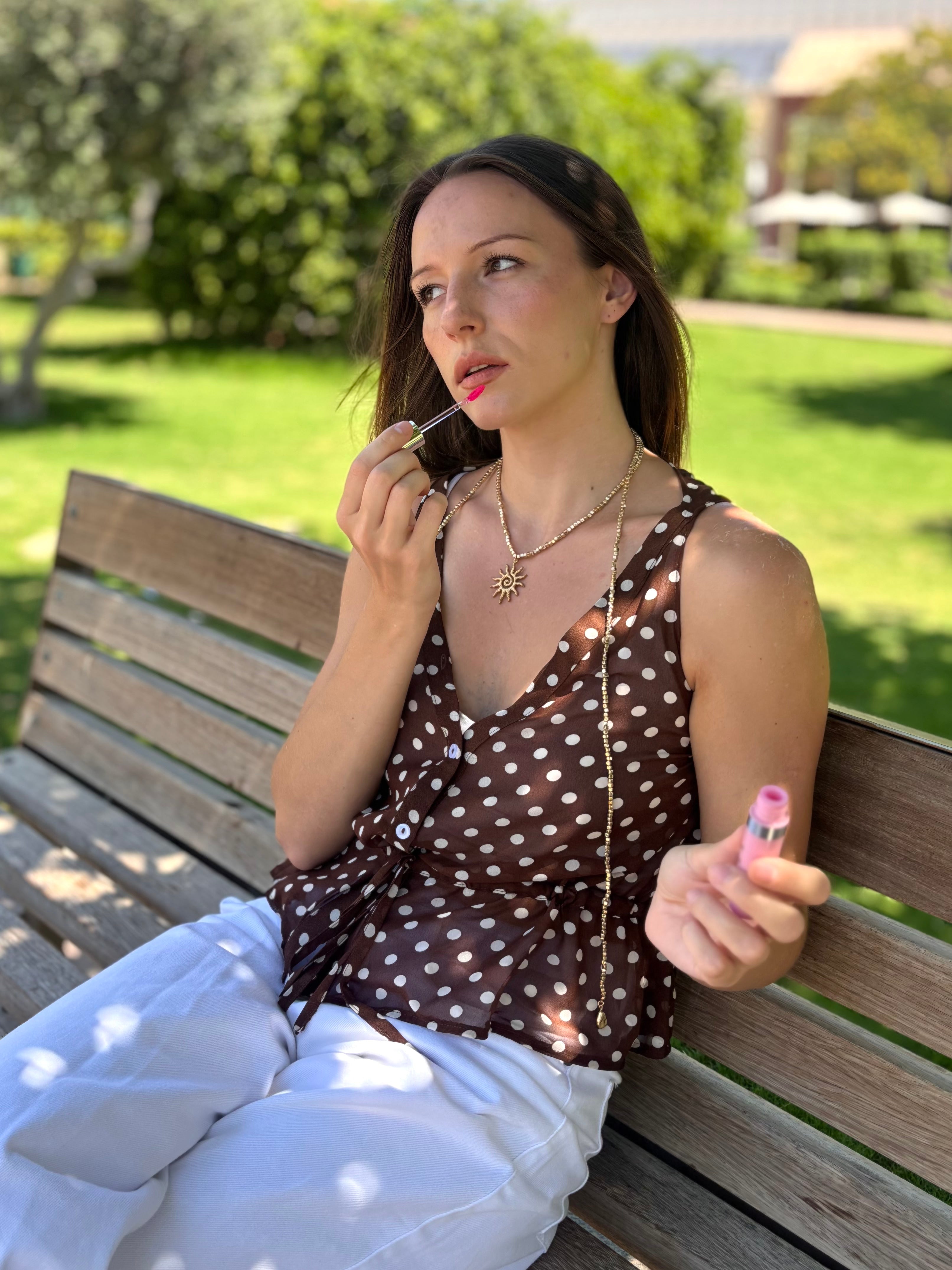 Chiffon Polka Dots Top