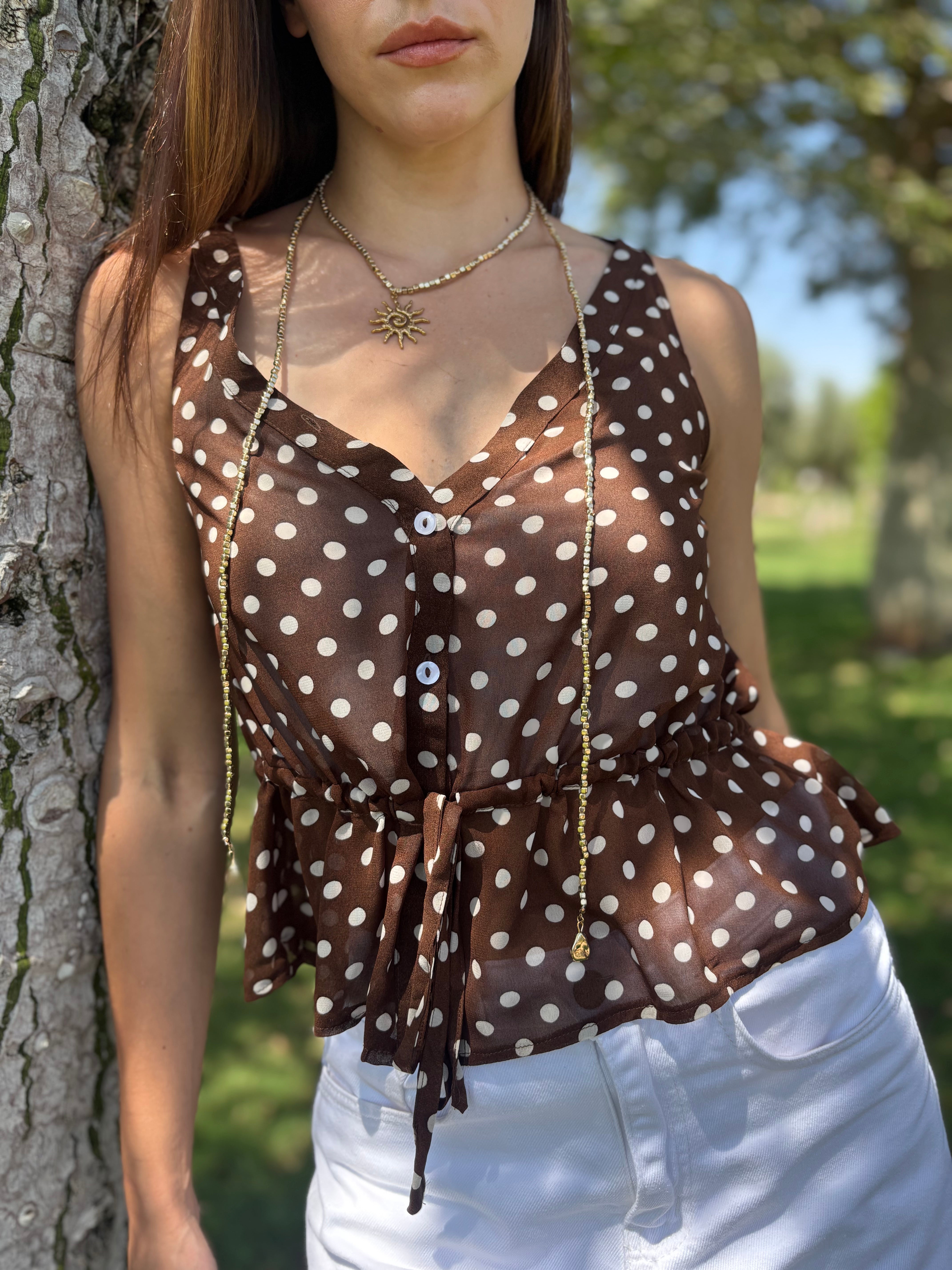 Chiffon Polka Dots Top