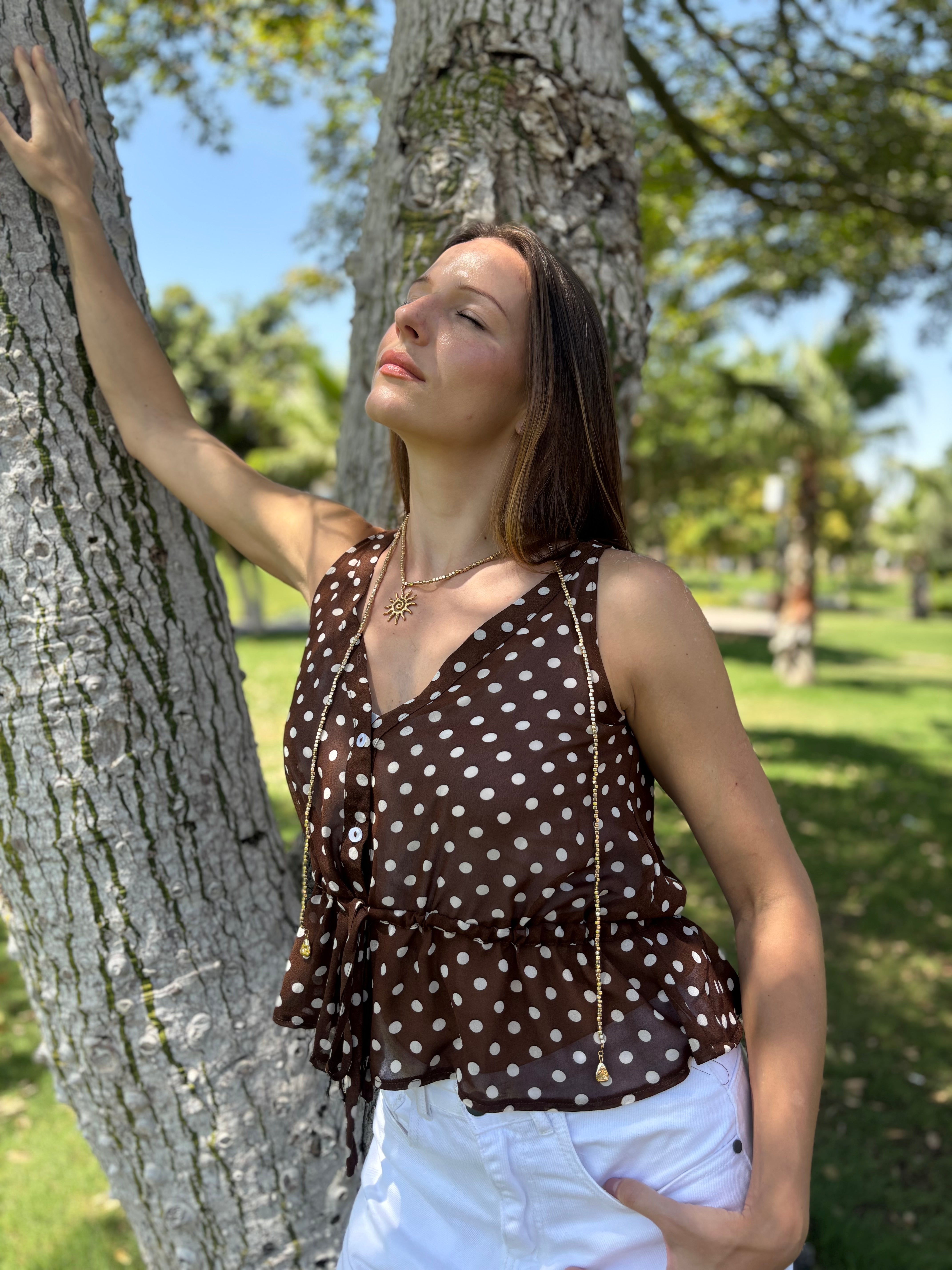 Chiffon Polka Dots Top