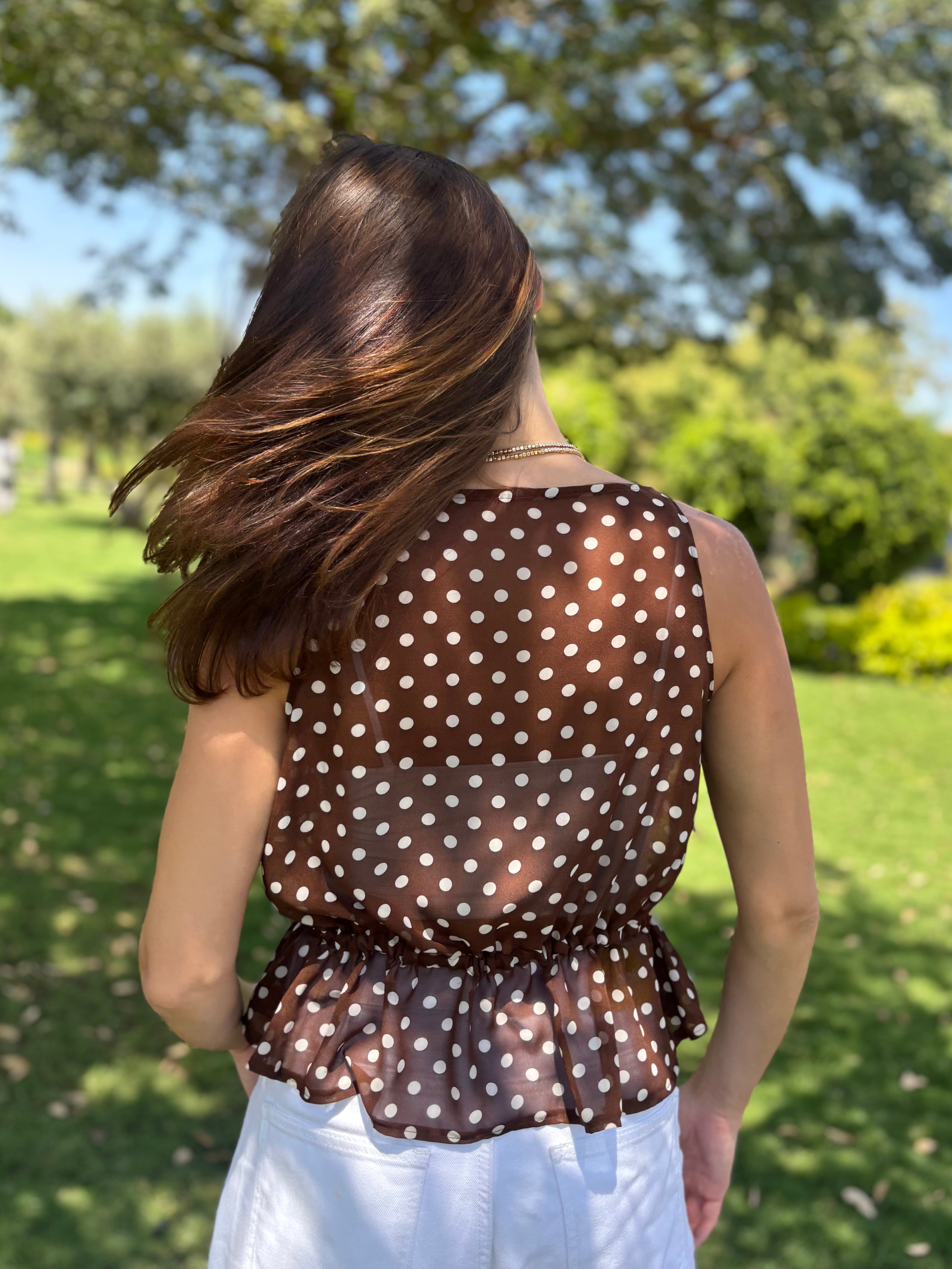 Chiffon Polka Dots Top
