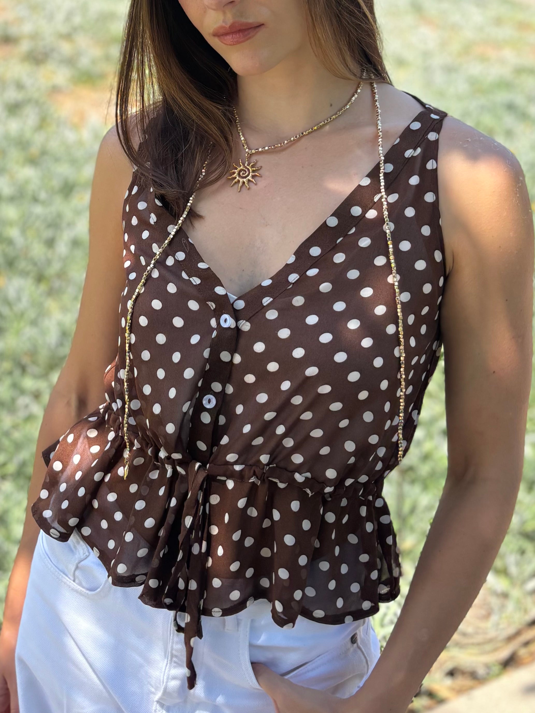 Chiffon Polka Dots Top