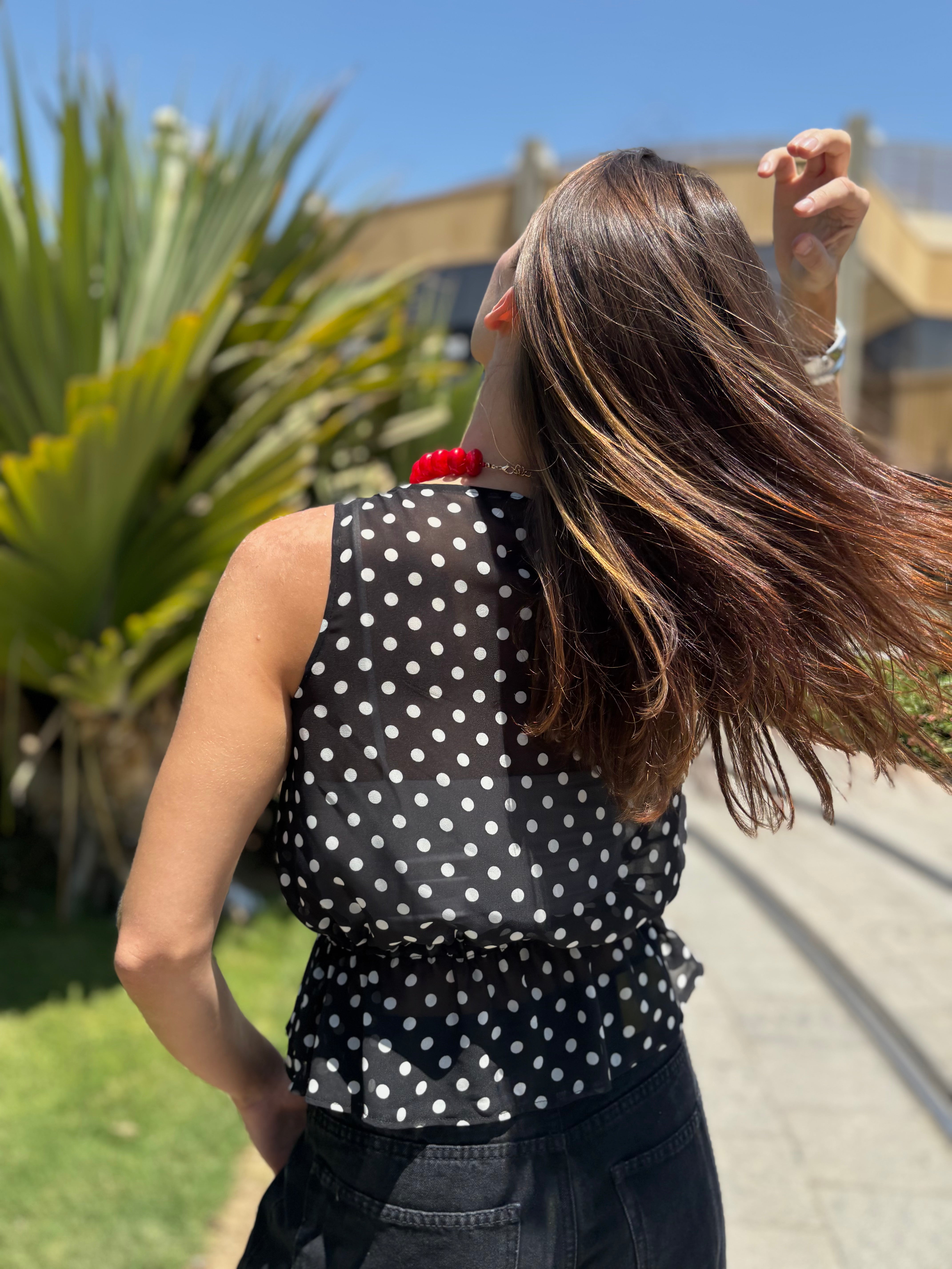 Chiffon Polka Dots Top
