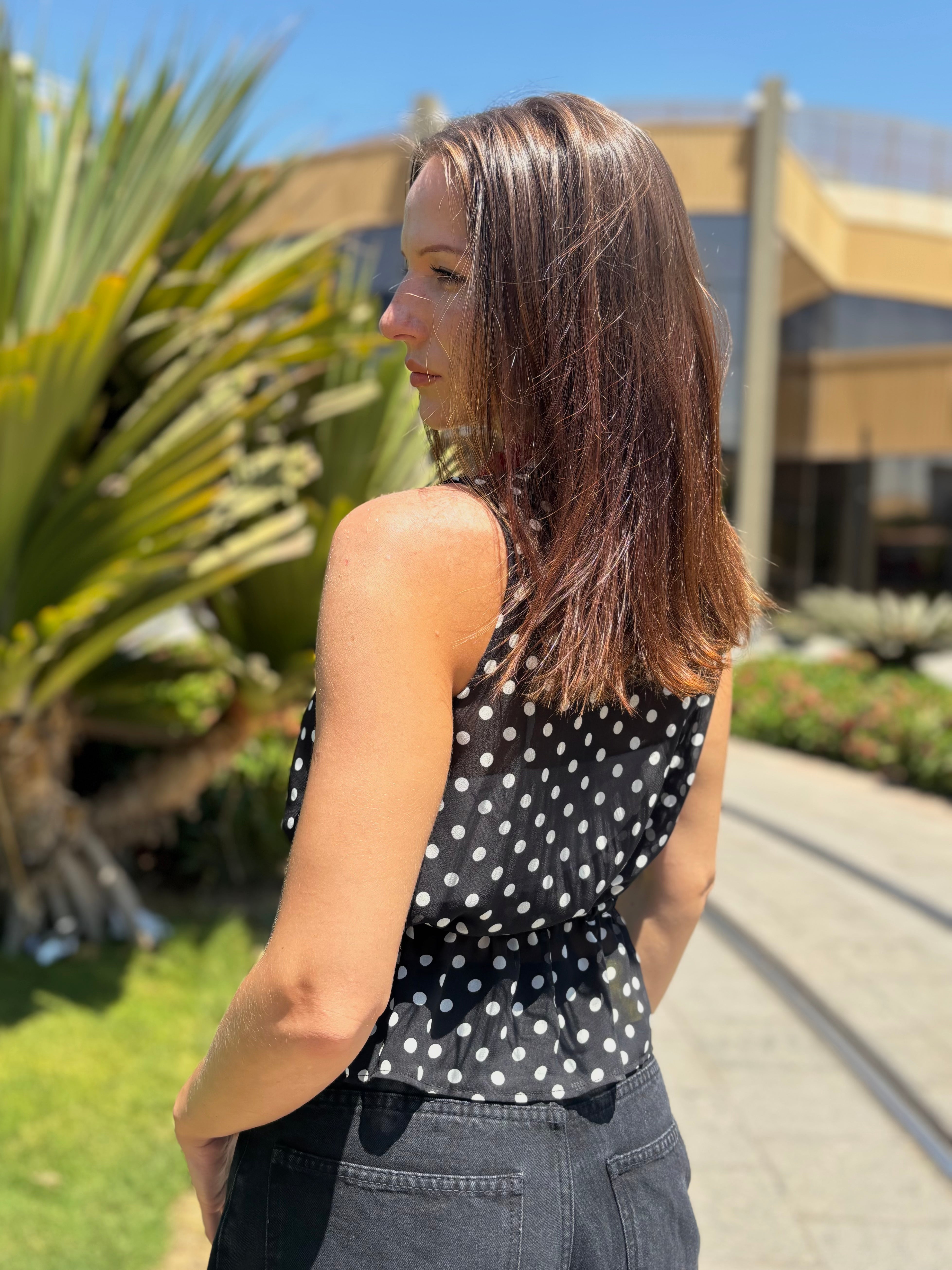 Chiffon Polka Dots Top