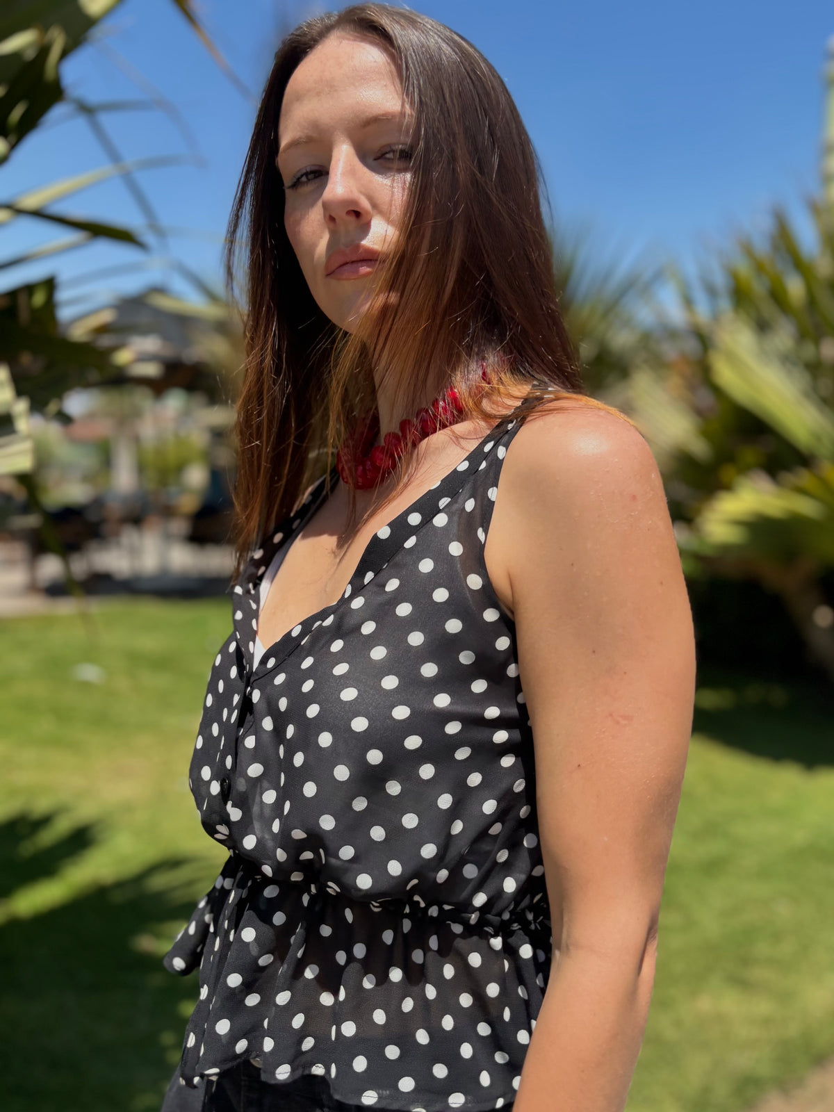 Chiffon Polka Dots Top