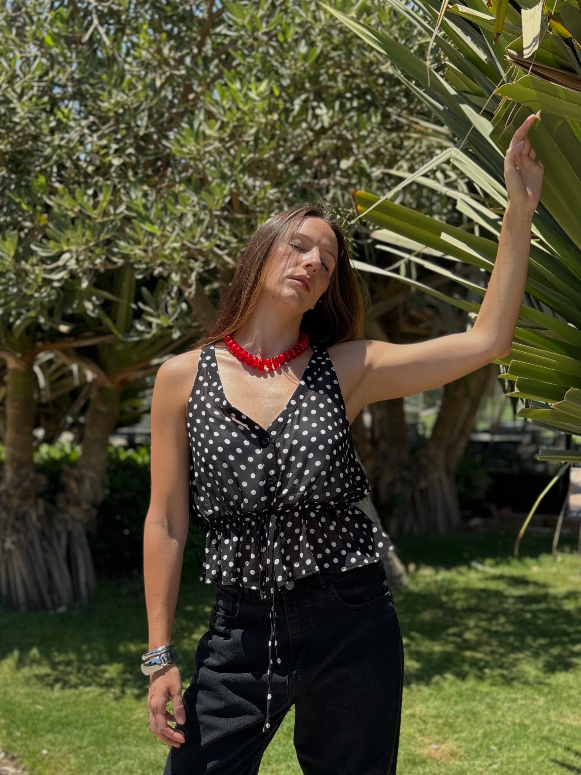 Chiffon Polka Dots Top