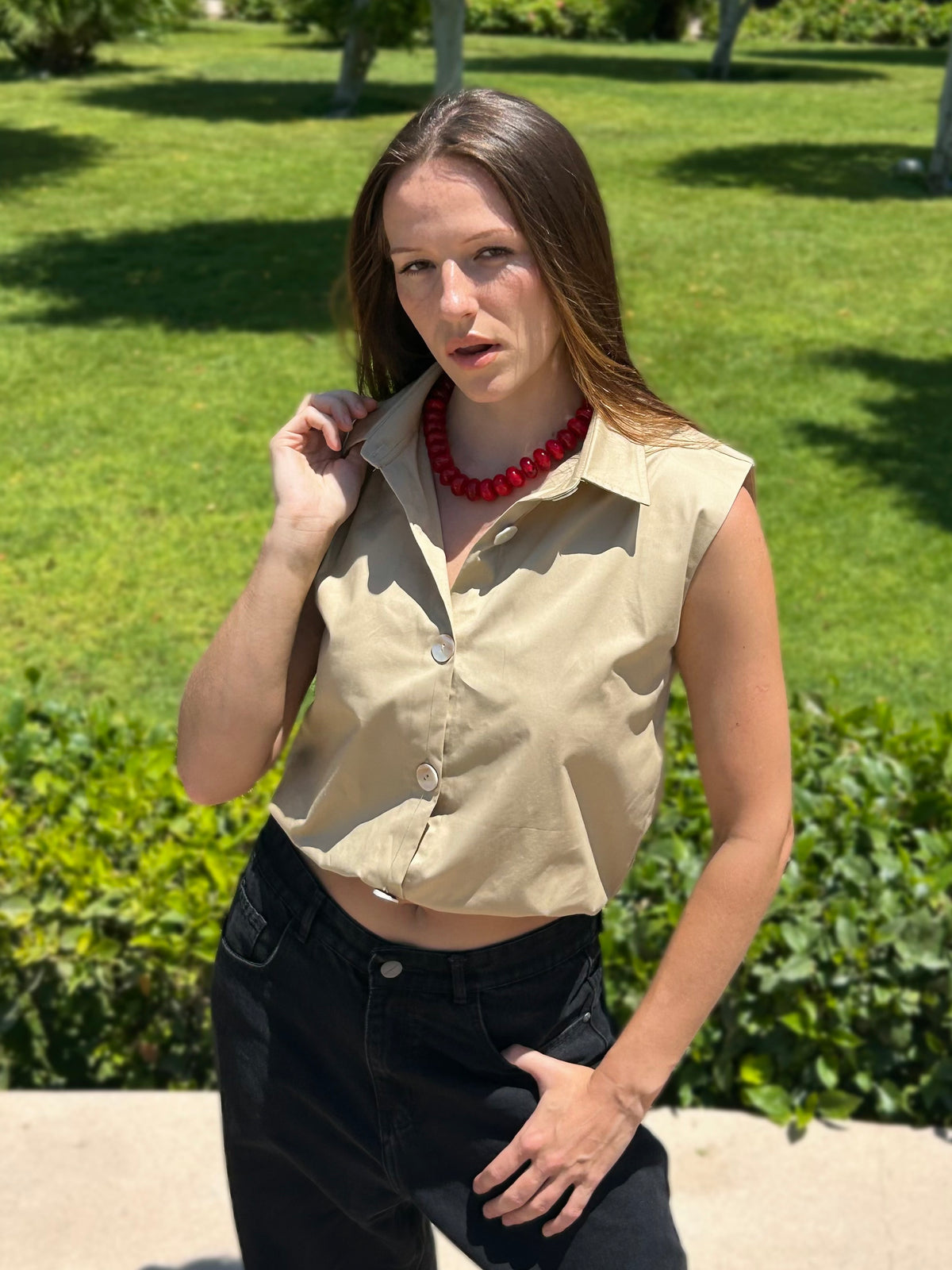 Cropped Ballon Vest