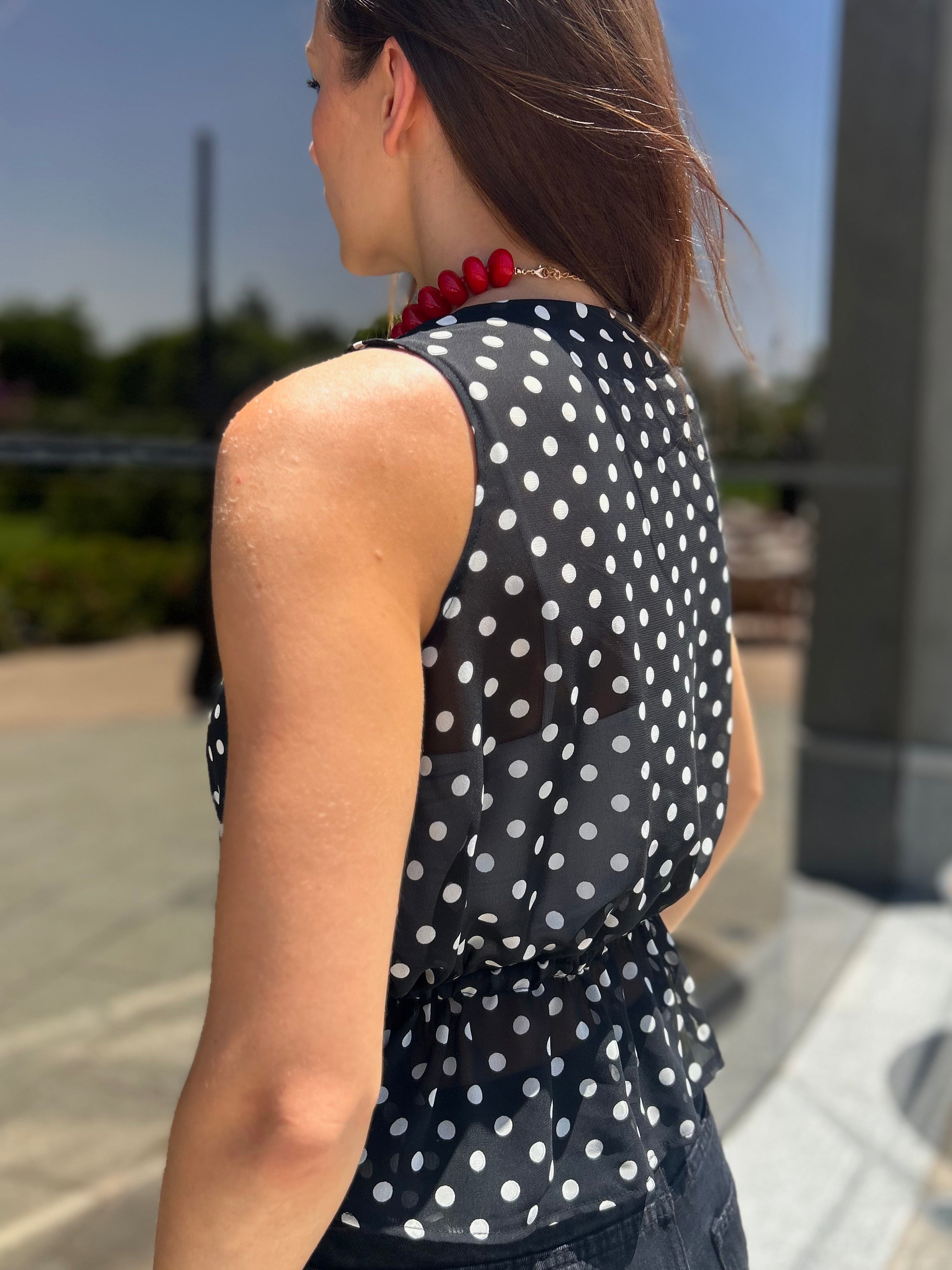 Chiffon Polka Dots Top
